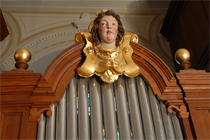 Orgel Johann Nepomuk Kuhn, Männedorf - Schweiz, Opus 64. 1887, Standort: Ref. Kirche Schleitheim SH