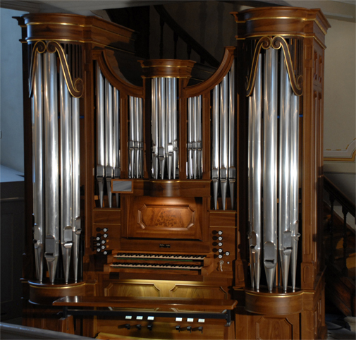 Gesamtansicht der de Gier-Orgel in der ref. Kirche Schleitheim SH